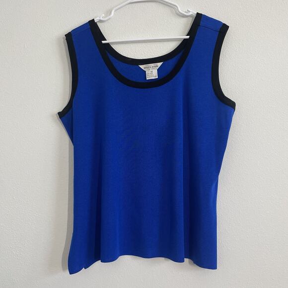 Misook Sweater Tank Women 1X Electric Blue Knit Casual Office Career Minimalist - Picture 1 of 5